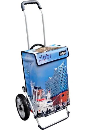 JAMES Einkaufstrolley ELPHI - stabiler Einkaufswagen mit individuellem Design, Handmade in Austria - Einkaufsbegleiter mit viel Stauraum - trägt 40kg - Verkäufer: Warenhaus 23