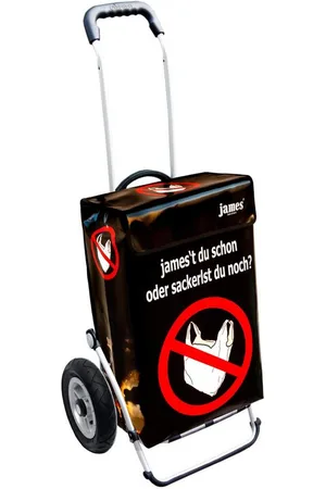 JAMES Einkaufstrolley NOPLASTIC-SACKL - stabiler Einkaufswagen mit individuellem Design, Handmade in Austria - Einkaufsbegleiter mit viel Stauraum - trägt 40kg - Verkäufer: Warenhaus 23