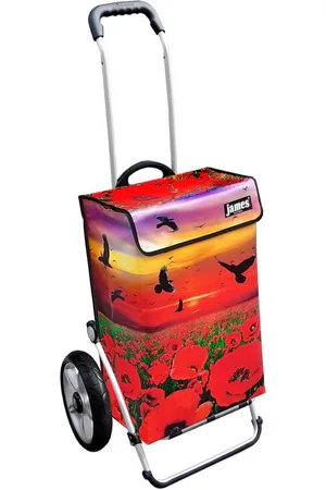 JAMES Einkaufstrolley POPPY - stabiler Einkaufswagen mit individuellem Design, Handmade in Austria - Einkaufsbegleiter mit viel Stauraum - trägt 40kg - Verkäufer: Warenhaus 23