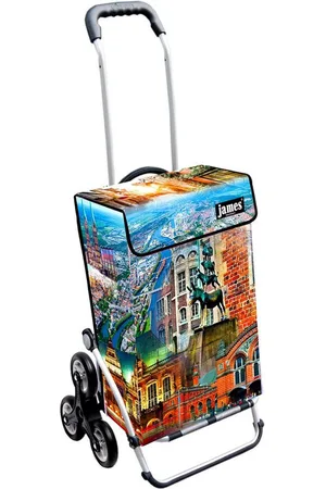 JAMES Einkaufstrolley BREMEN - stabiler Einkaufswagen mit individuellem Design, Handmade in Austria - Einkaufsbegleiter mit viel Stauraum - trägt 40kg - Verkäufer: Warenhaus 23