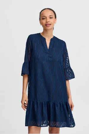 B YOUNG A-Linien-Kleid BYFRIKKE VNECK DRESS - sommerliches Webkleid - Verkäufer: meinemarkenmode