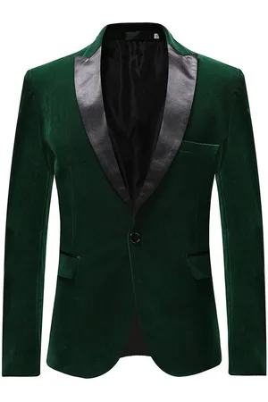 Allthemen Smokingsakko Herren Sakko in Samt Optik Smokingjacke Regular Fit - Verkäufer: