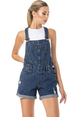 Redbridge Jeansshorts Red Bridge Damen Kurze Shorts Hot-Pants Latzhose Salopet Destroyed Effekte - Verkäufer: ChillDeal