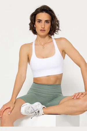 SASSYCLASSY Sport-BH Crop Sport BH mit schmalen Kreuzträgern am Rücken Top aus atmungsaktiven und schweißableitendem Material - Verkäufer: