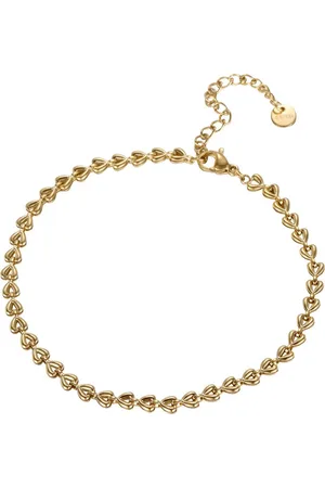 Firetti Edelstahlkette Schmuck Geschenk Armband Kette Fußkette Bauchkette Herzen, in verschiedenen Längen erhältlich