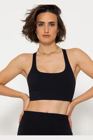 SASSYCLASSY Sport-BH Crop Sport BH mit schmalen Kreuzträgern am Rücken Top aus atmungsaktiven und schweißableitendem Material - Verkäufer: