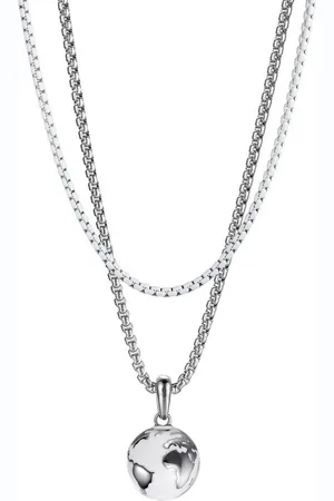 Firetti Kette mit Anhänger Schmuck Geschenk Edelstahl Halsschmuck Halskette Planet Earth Welt (Set, 3-tlg)