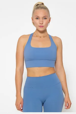 SASSYCLASSY Sport-BH Crop Sport BH mit schmalen Kreuzträgern am Rücken Top aus atmungsaktiven und schweißableitendem Material - Verkäufer: