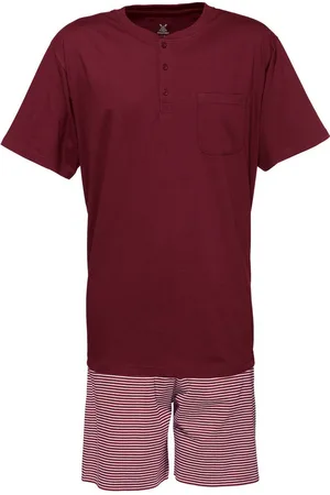 Erwin Müller Pyjama Herren-Shorty Single-Jersey Streifen: gestrickter Ringel, Hose - Verkäufer: