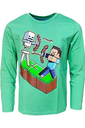 Minecraft Langarmshirt Steve & Skeleton Jungen Jersey Shirt Gr. 116- 152 cm - Verkäufer: Starkids Licensed Brands and more