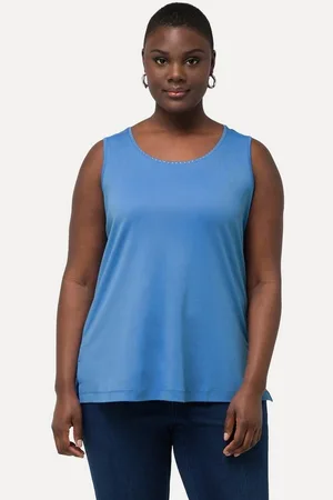 Ulla Popken Longtop Pima Cotton-Top A-Linie Rundhals ärmellos - Verkäufer: Popken Fashion Group