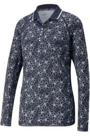 PUMA Poloshirt Golf Polo YouV Island Flower Langarm Navy Damen - Verkäufer: Svens Golfshop GmbH