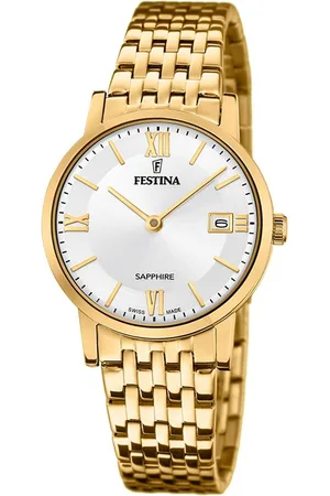 Festina Quarzuhr Damenuhr Edelstahl gold , (Analoguhr), Damen Armbanduhr rund, Edelstahlarmband gold, Elegant - Verkäufer: Fit4Style Silberschmuck - IMPPAC