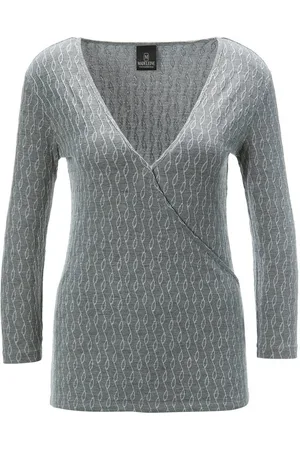 Madeleine 3/4-Arm-Shirt Struktur-Jersey-Shirt in Wickel-Optik - Verkäufer: Premio Fashion GmbH