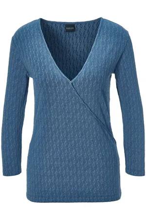 Madeleine 3/4-Arm-Shirt Struktur-Jersey-Shirt in Wickel-Optik - Verkäufer: Premio Fashion GmbH