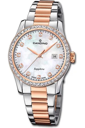 Candino Quarzuhr Damenuhr Edelstahl roségold, (Analoguhr), Damenuhr Edelstahlarmband roségold, silber, rundes Gehäuse (ca. 33mm) - Verkäufer: Fit4Style Silberschmuck - IMPPAC