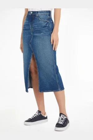 Tommy Hilfiger Midirock CLAIRE HGH MIDI SKIRT CH6138 Webrock im 5-Pocket-Style