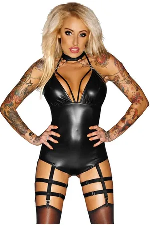 Noir Handmade Body Strumpfhalter Body F109 Outrageous Wetlook-Body mit Strumpfband - Verkäufer: Tomshop24-7