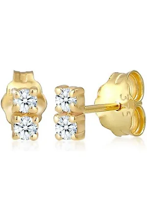 Elli DIAMONDS Paar Ohrstecker Ohrstecker Duo Diamant (0.12 ct) 375 Gelbgold - Verkäufer: JULIE & GRACE GmbH