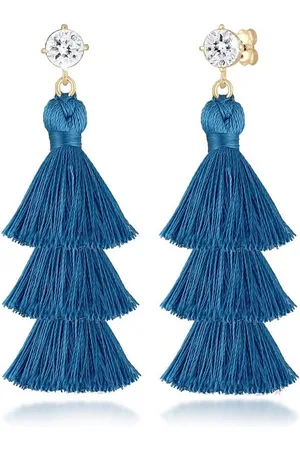 Elli Paar Ohrhänger Tassel Rosa Boho Kristalle 925 Silber, Tassel - Verkäufer: JULIE & GRACE GmbH