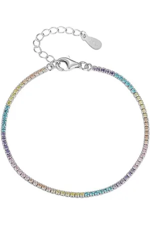 Eyecatcher Armkette 925 Sterling Silber feines Armkettchen mit bunten Edelsteinen verstell (kein Set) - Verkäufer: