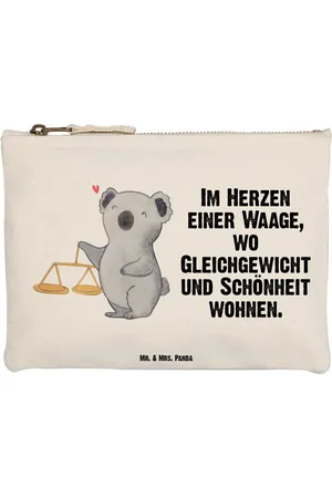 Mr. & Mrs. Panda Kosmetiktasche Waage Astrologie Größe M - - Geschenk, Geburtstagsgeschenk, Gesc (1-tlg), Charmante Designs - Verkäufer: