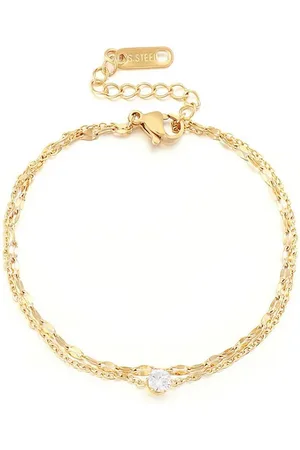 Eyecatcher Armkette Elegantes mehrreihiges Armkettchen mit Edelstein Verstellbar in 3 (kein Set) - Verkäufer: