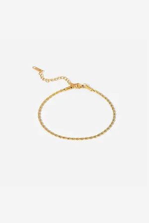 Eyecatcher Armkette Twisted Chain Fußkettchen in Drahtseiloptik goldfarben 20 +7 cm einste (kein Set) - Verkäufer: