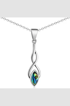Materia Kettenanhänger Abalone Perlmutt Edelstein Anhänger grün keltisch KA-41, 925 Sterling Silber - Verkäufer: Schmuck