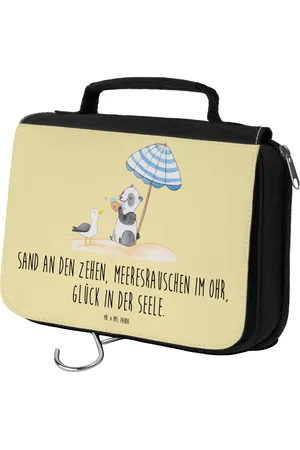 Mr. & Mrs. Panda Kulturbeutel Sommer Meer Glück - Pastell - Geschenk, Glück in der Seele, Zufr (1-tlg), Wasserabweisend - Verkäufer: