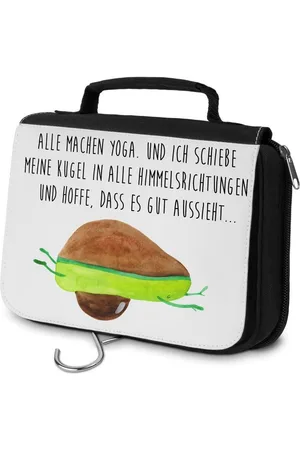 Mr. & Mrs. Panda Kulturbeutel Avocado Yoga - - Geschenk, Sport, Organizer, Vegan, Kulturbeutel (1-tlg), Wasserabweisend - Verkäufer: