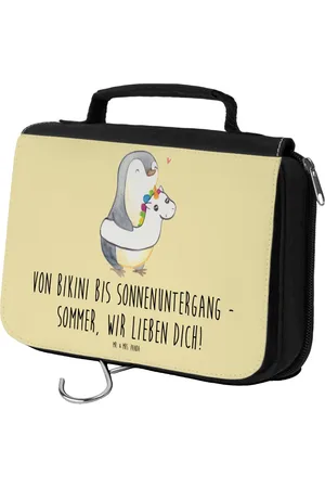 Mr. & Mrs. Panda Kulturbeutel Sommer Meer Strand - Pastell - Geschenk, Sommerstimmung, Sonne, (1-tlg), Einzigartiges Design - Verkäufer: