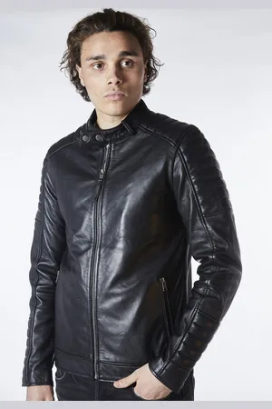 Bolongaro Lederjacke Quilted Racer Racer-Kragen mit Druckknopfverschluss, Bikersteppung - Verkäufer: GoJungo GmbH