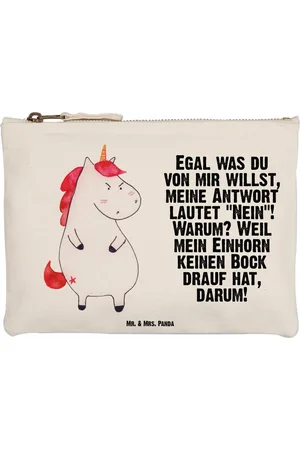 Mr. & Mrs. Panda Kosmetiktasche Einhorn Wut Größe M - - Geschenk, nein, Schlamperetui, Einhörner (1-tlg), Anpassungsfähig - Verkäufer: