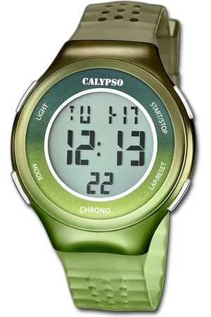 Calypso Quarzuhr Calypso Damenuhr Kautschuk olivgrün, (Analoguhr), Damenuhr Kautschukarmband olivgrün, braun, rundes Gehäuse, groß (44mm) - Verkäufer: Fit4Style Silberschmuck - IMPPAC