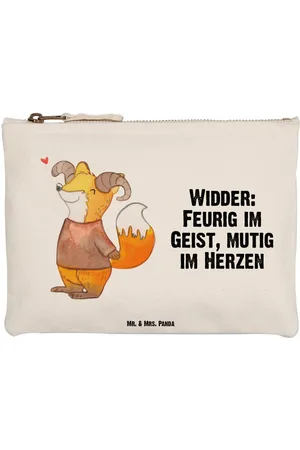 Mr. & Mrs. Panda Kosmetiktasche Widder Astologie Größe M - - Geschenk, Sternzeichen, Kosmetikbeu (1-tlg), Kreatives Design - Verkäufer: