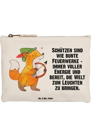 Mr. & Mrs. Panda Kosmetiktasche Schütze Astrologie Größe M - - Geschenk, Federmappe, Horoskop, T (1-tlg), Formbeständig - Verkäufer: