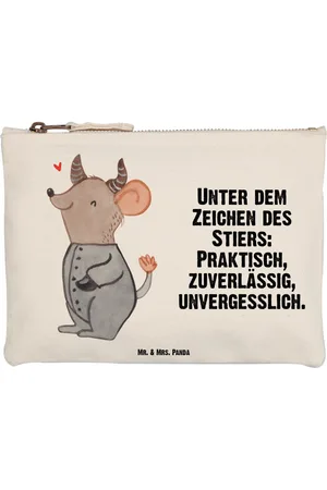 Mr. & Mrs. Panda Kosmetiktasche Stier Astrologie Größe M - - Geschenk, Kosmetiktasche, Kosmetikb (1-tlg), Einzigartige Designs - Verkäufer: