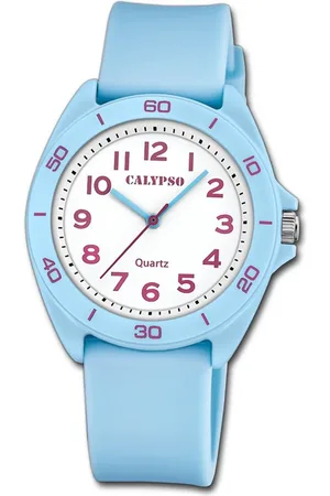 Calypso Quarzuhr Calypso Jugenduhr Silikon hellblau, (Analoguhr), Jugenduhr Silikonarmband hellblau, rundes Gehäuse, mittel (ca. 36mm) - Verkäufer: Fit4Style Silberschmuck - IMPPAC