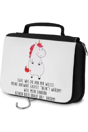 Mr. & Mrs. Panda Kulturbeutel Einhorn Wut - - Geschenk, Schminkutensil, Herren, Zum Aufhängen, (1-tlg), Mehrere Fächer - Verkäufer: