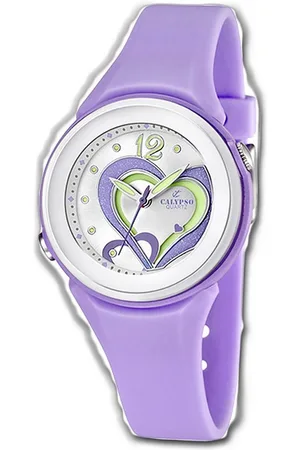 Calypso Quarzuhr Calypso Kunststoff Damen Uhr K5576/4, (Analoguhr), Damenuhr PURarmband flieder, , rundes Gehäuse, mittel (ca. 36mm) - Verkäufer: Fit4Style Silberschmuck - IMPPAC