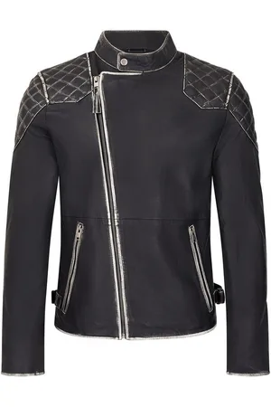Bolongaro Lederjacke Badger Biker Distressed Racer, Superweiches Leder,asymmetrisch - Verkäufer: GoJungo GmbH