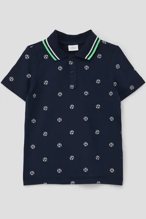QS by s.Oliver Kurzarmshirt Poloshirt mit All-over-Muster - Verkäufer: