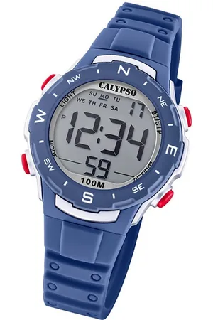 Calypso Quarzuhr Calypso Kunststoff Unisex Uhr K5801/5, (Digitaluhr), Damen, Herrenuhr Kunststoffarmband dunkelblau, rundes Gehäuse 35mm - Verkäufer: Fit4Style Silberschmuck - IMPPAC