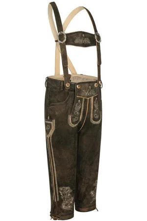 Nübler Trachtenlederhose Lederhose Kniebund Theobald Leo in Dunkelbraun von - Verkäufer: Trachtenhof