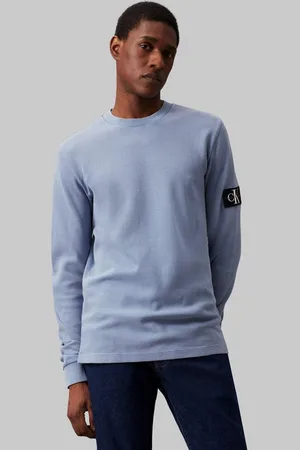 Calvin Klein Langarmshirt WASHED BADGE WAFFLE LS TEE mit Logopatch