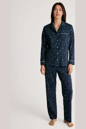 Calida Pyjama Sweet Dreams (2 tlg) mit Reverskragen und durchgehender Knopfleiste