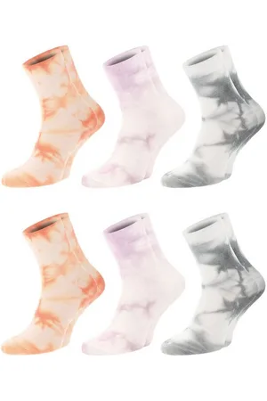 Chili Lifestyle Freizeitsocken BATIK Socken für Damen aus Baumwolle in aprikot, lila, grau (Multipack, 6-Paar, 3 Farbdesigns) Weichbund ohne Gummidruck - Verkäufer: ChiliLifestyle