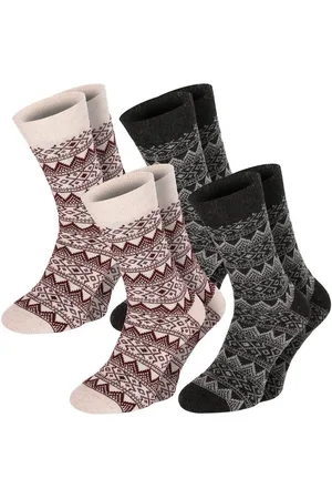 Chili Lifestyle Norwegersocken WOOL CLASSIC Wollsocken Schafwolle Socken in klassischem Mustermix (Multipack, 4-Paar, 2 Farbdesigns) Weichbund ohne Gummidruck - Verkäufer: ChiliLifestyle
