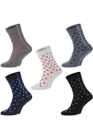 Chili Lifestyle Basicsocken Punkte Damensocken Baumwollsocken jeansblau grau schwarz (Multipack, 5-Paar, 5 Farbdesings) Weichbund ohne Gummidruck - Verkäufer: ChiliLifestyle